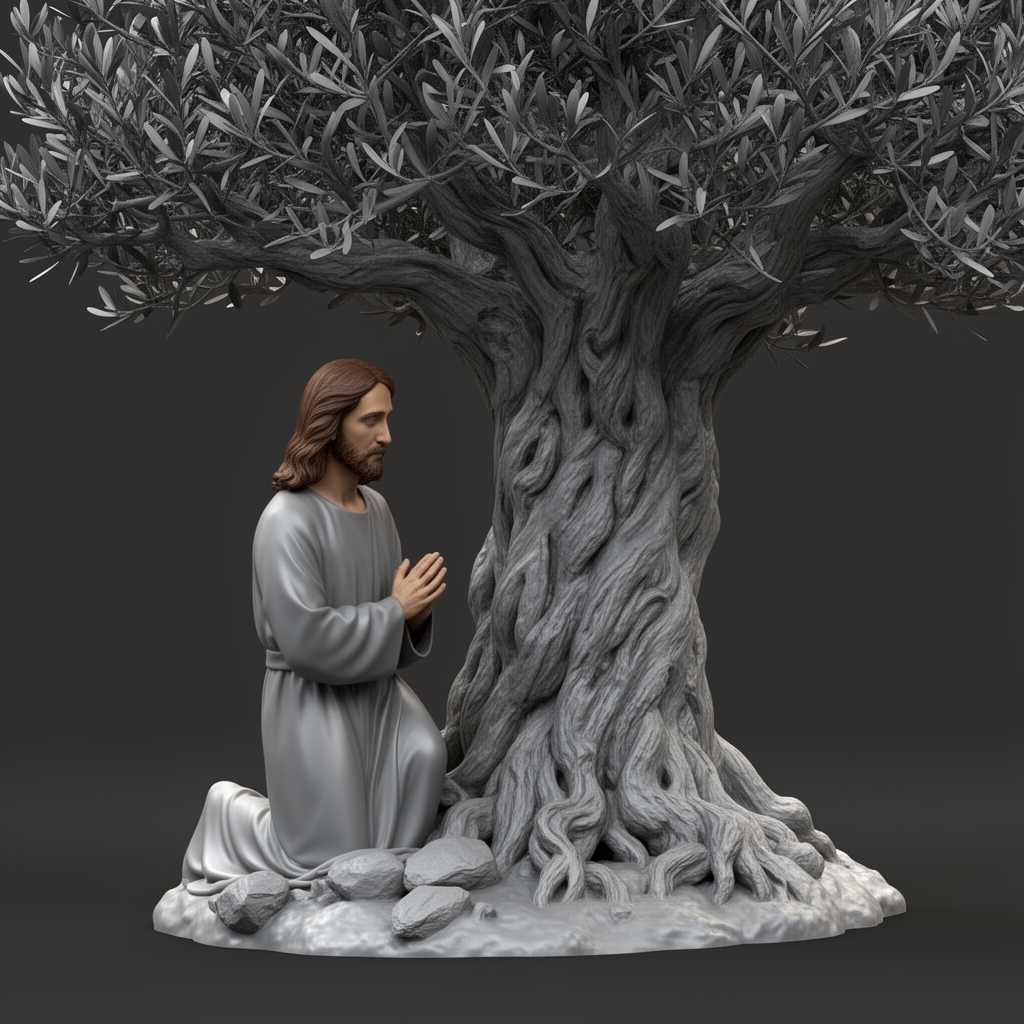Jesus Christ Praying Sculpture free 3D printable STL