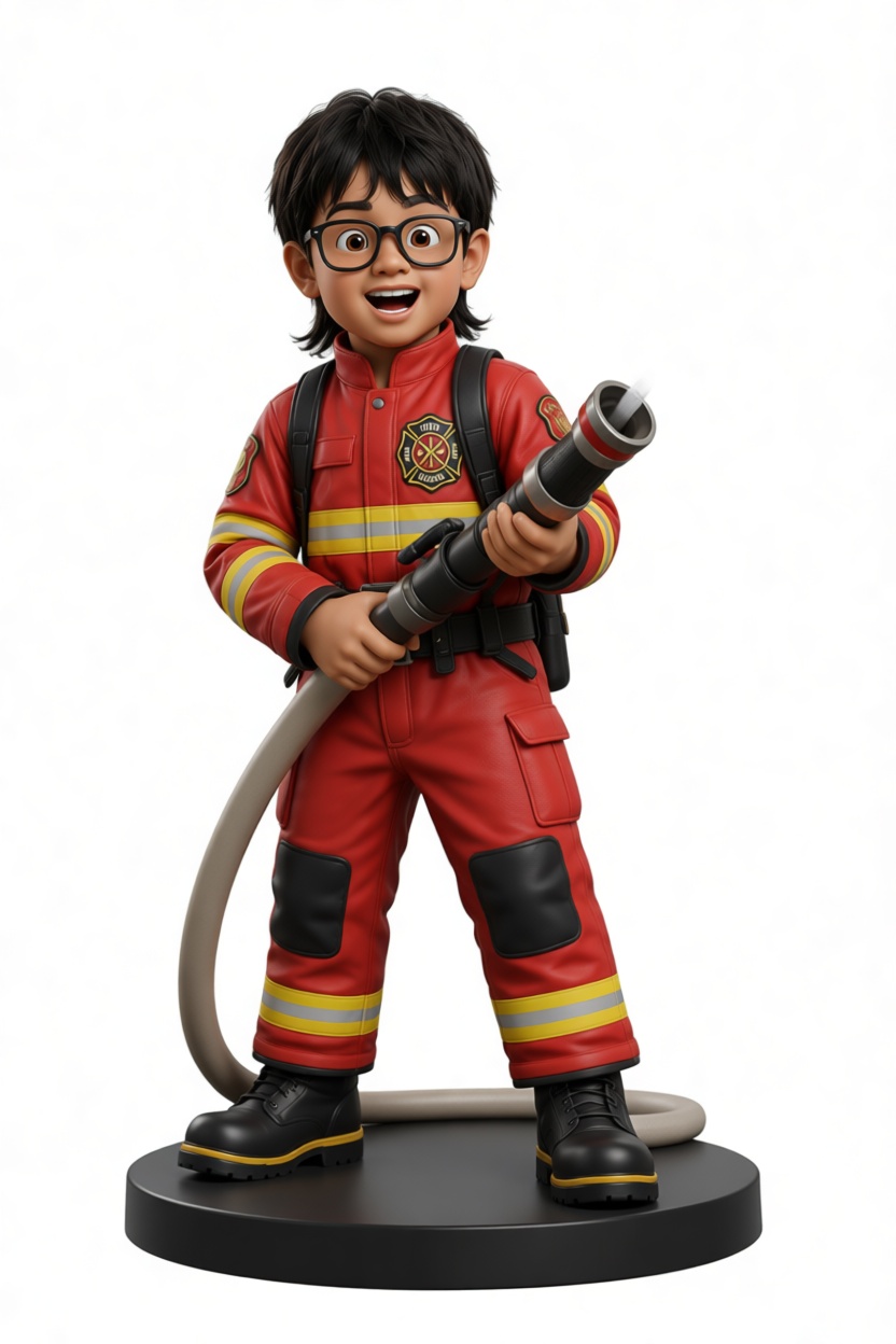 Child Firefighter Figurine free 3D printable STL