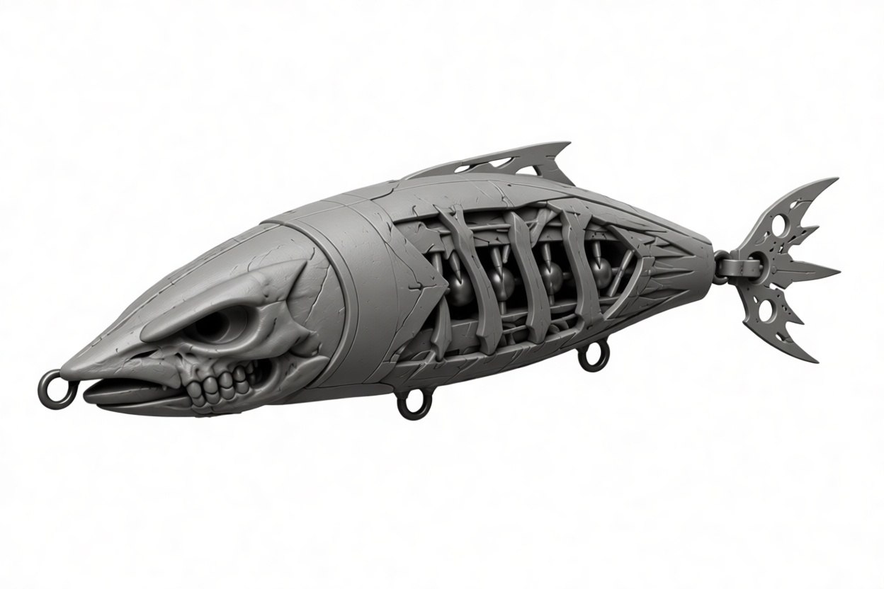 Mechanical Fish Sculpture free 3D printable STL