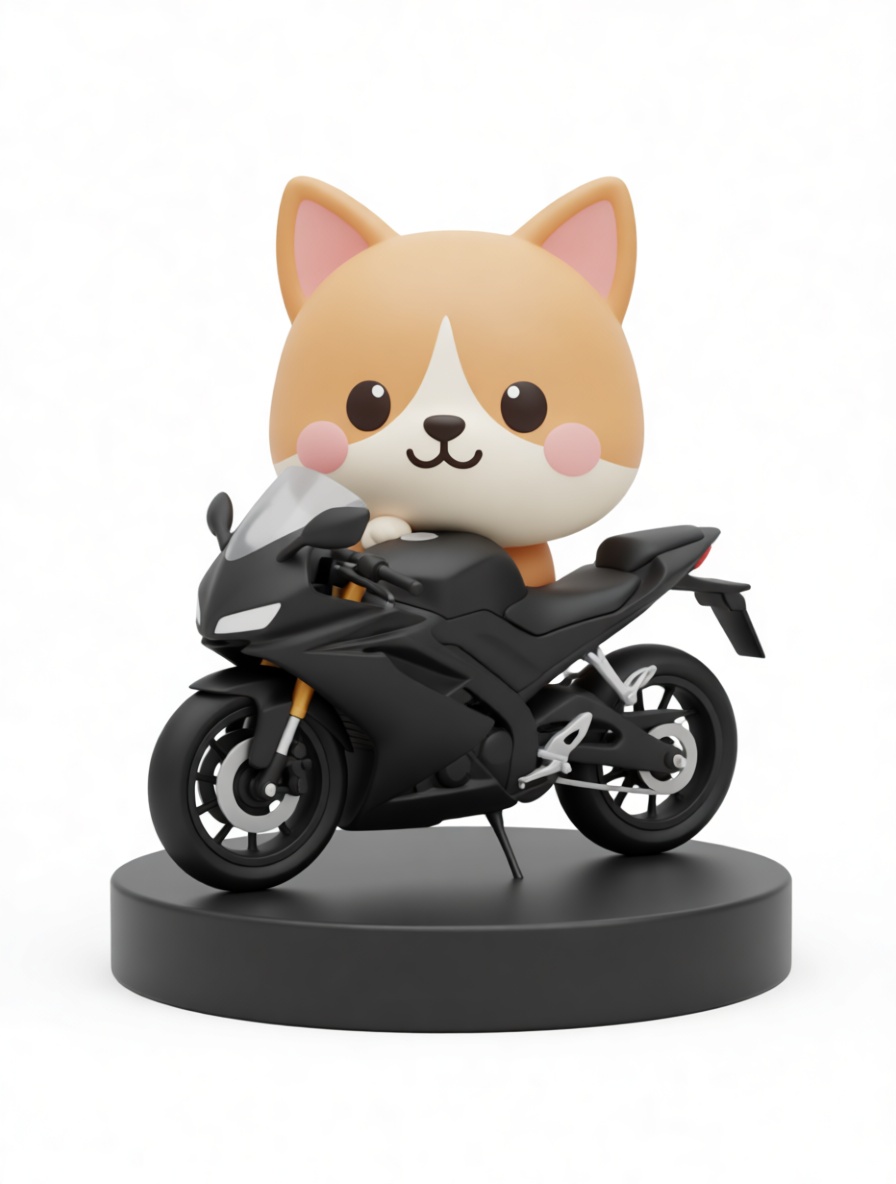 Corgi Dog with Motorcycle Figurine free 3D printable STL