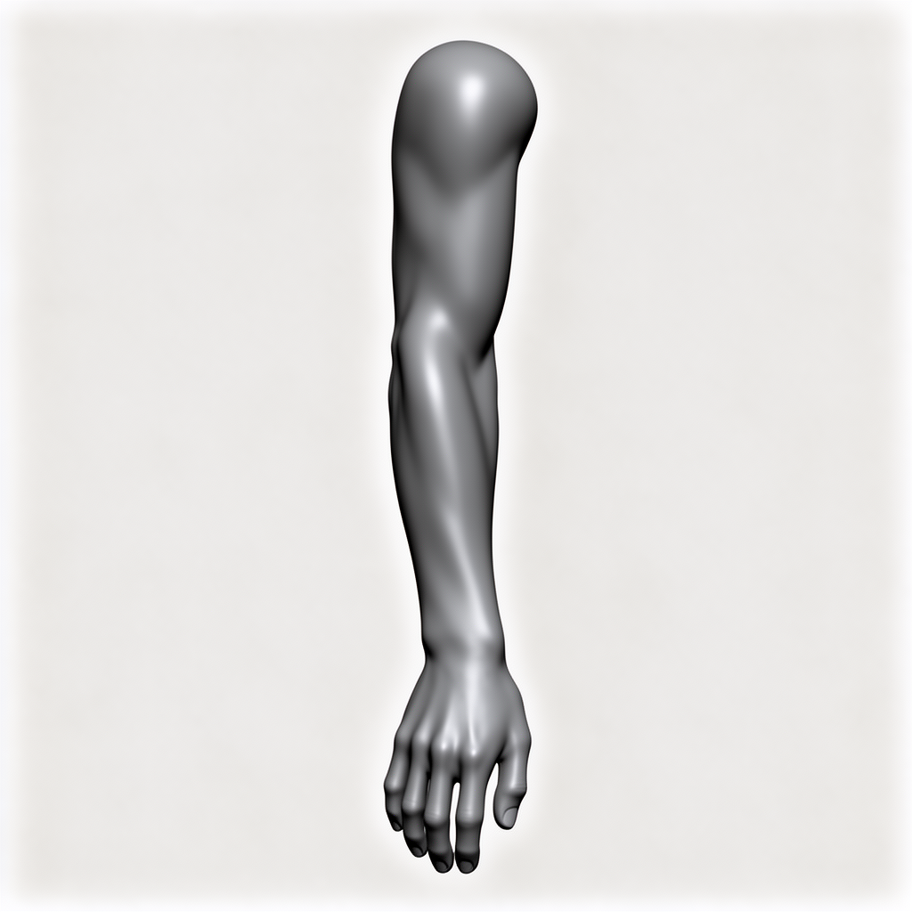 Ectomorphic Upper Arm Model free 3D printable STL