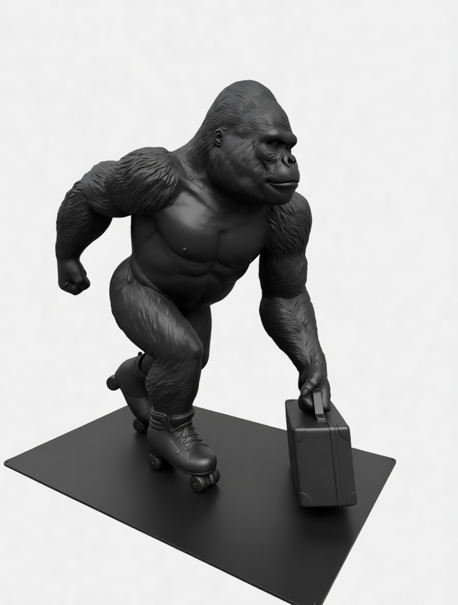 Gorilla Roller Skater Figurine free 3D printable STL