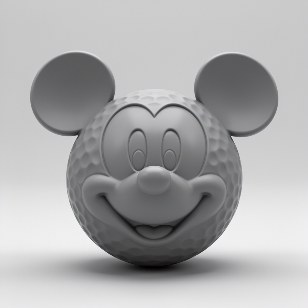 Mickey Mouse Golf Ball free 3D printable STL