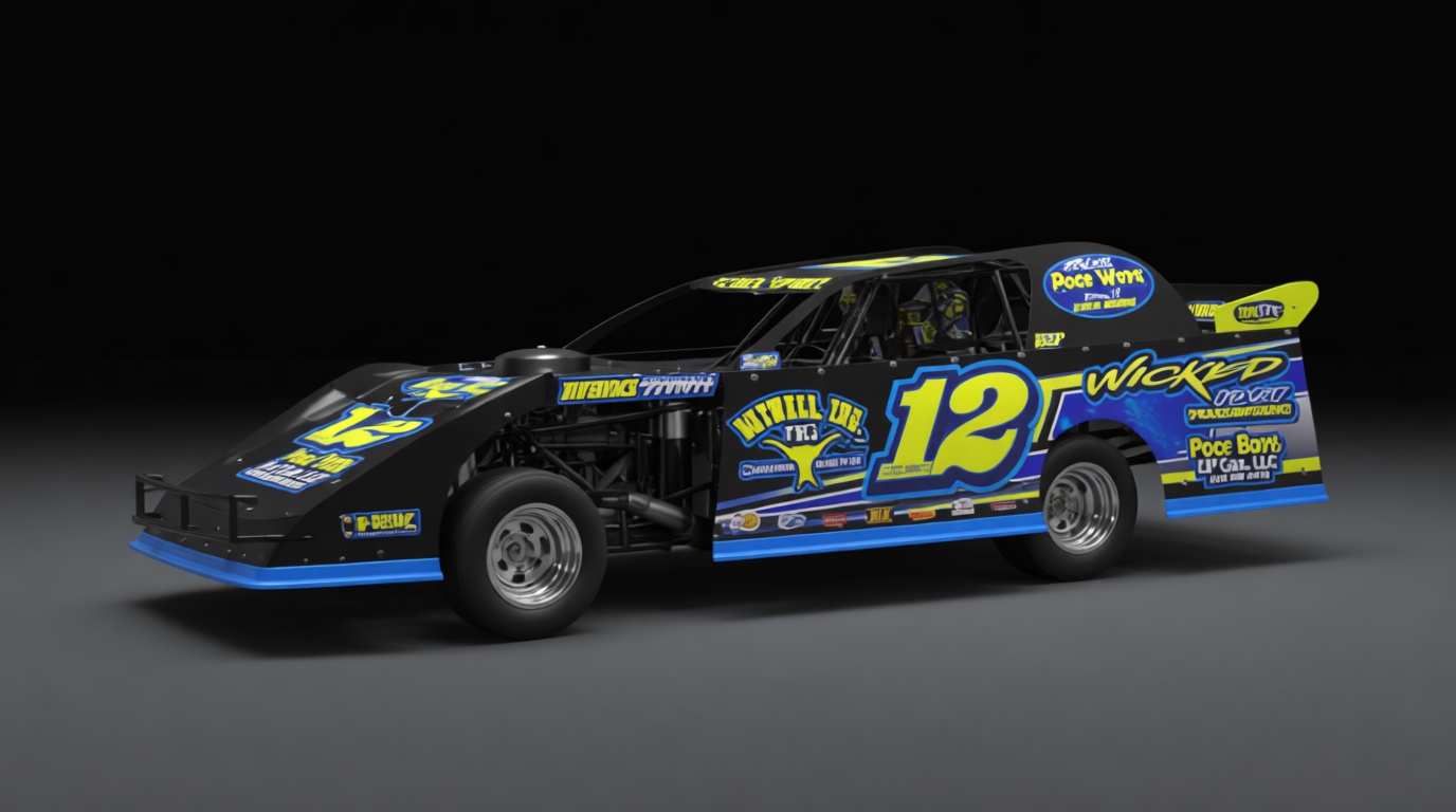 Dirt Late Model Racecar free 3D printable STL