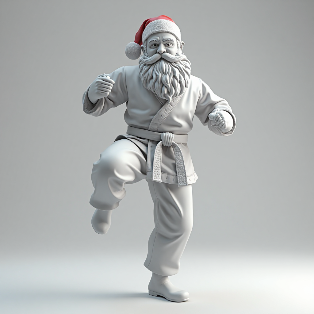 Santa Claus Karate Figurine free 3D printable STL