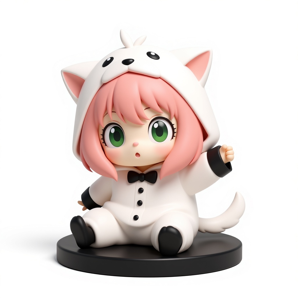 Chibi Girl in Dog Kigurumi Figurine free 3D printable STL