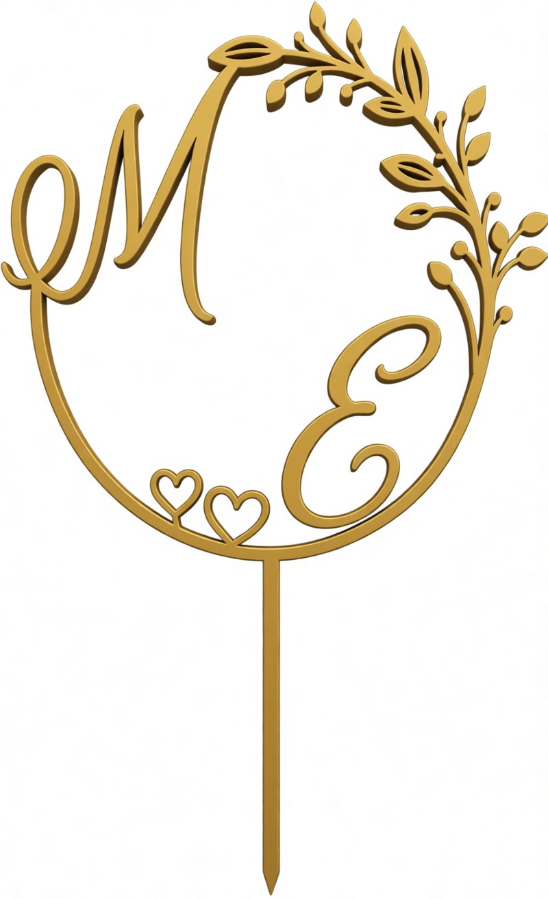 M and E Initials Topper free 3D printable STL