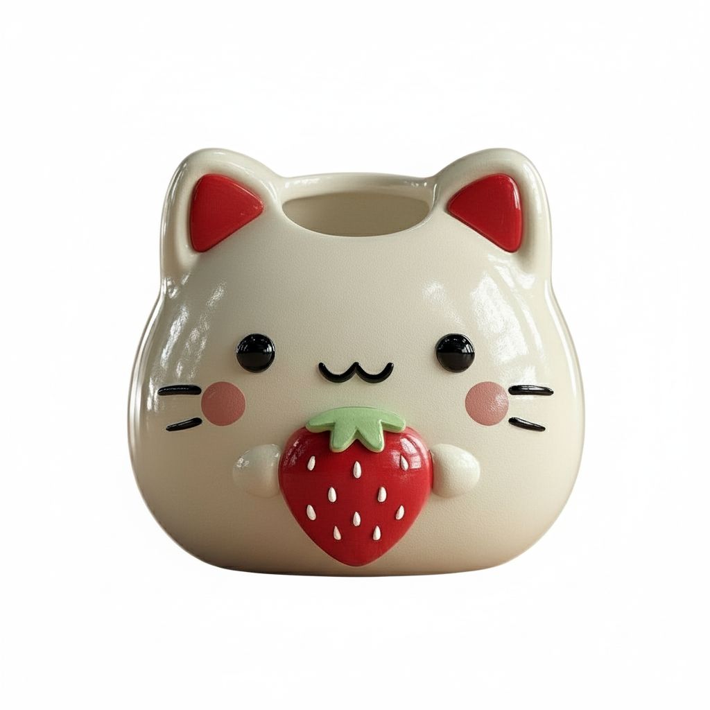 Kawaii Cat Planter free 3D printable STL