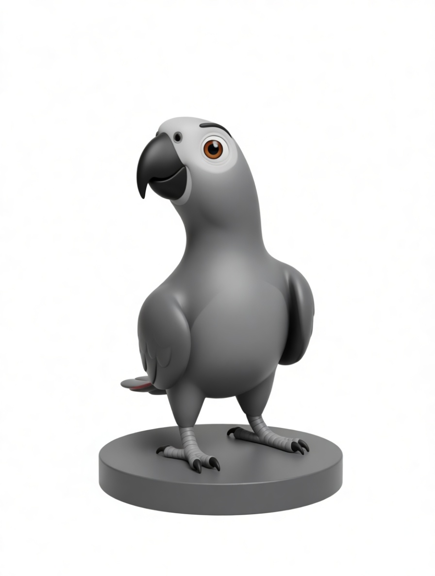 African Grey Parrot Figurine free 3D printable STL