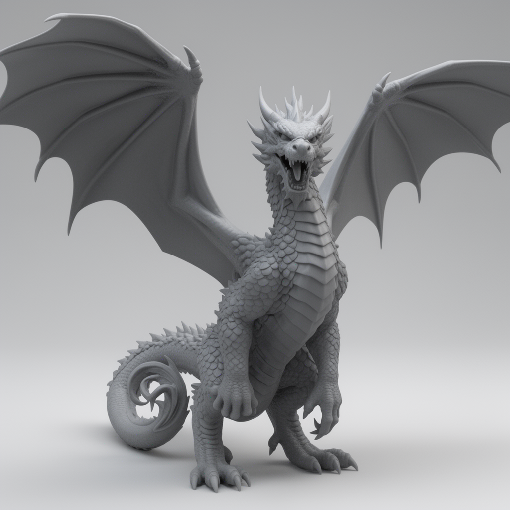 Fierce Dragon Figurine free 3D printable STL