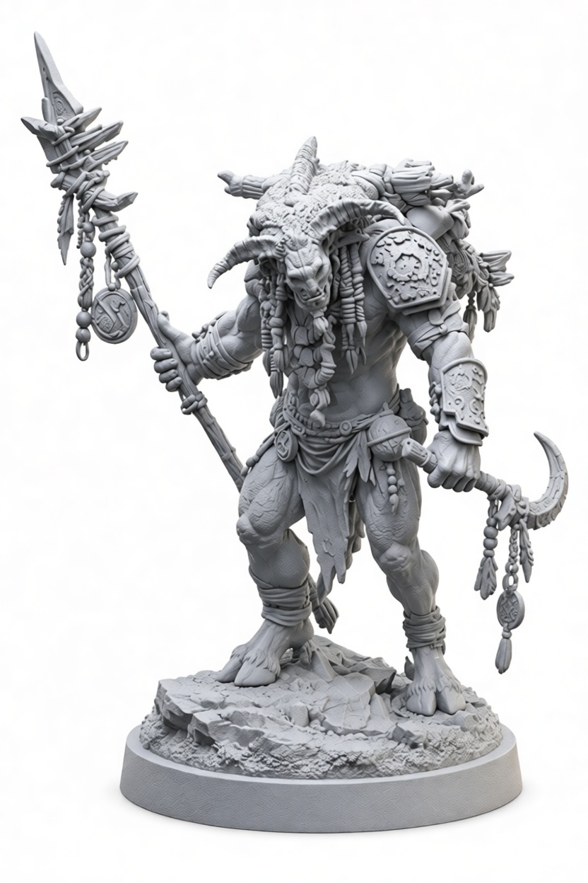 Minotaur Warrior Figurine free 3D printable STL