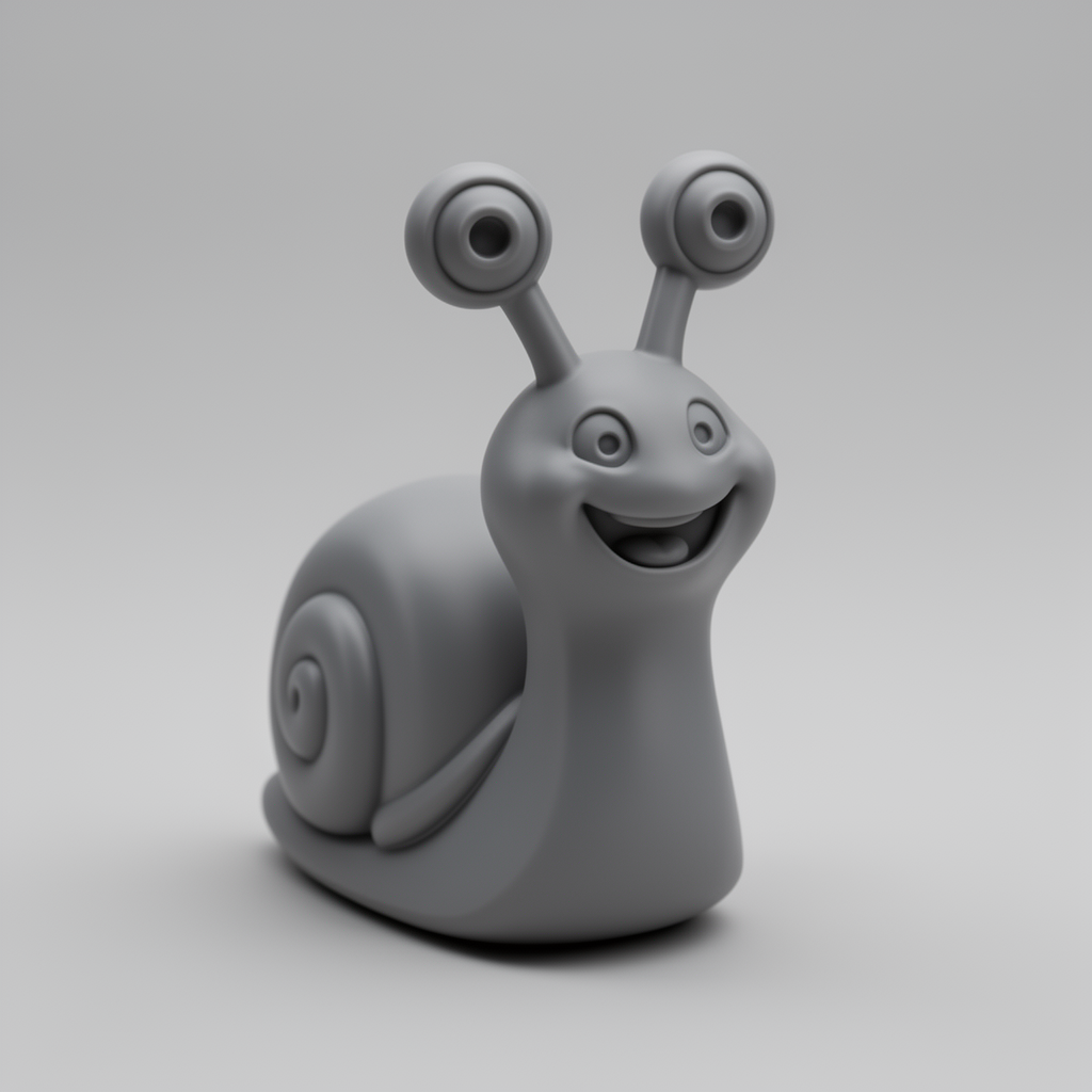Playful Snail Figurine free 3D printable STL