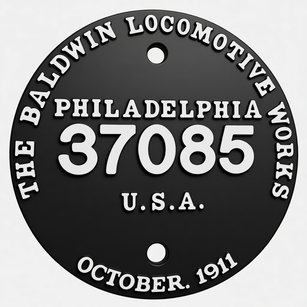 Baldwin Locomotive Builder's Plate free 3D printable STL