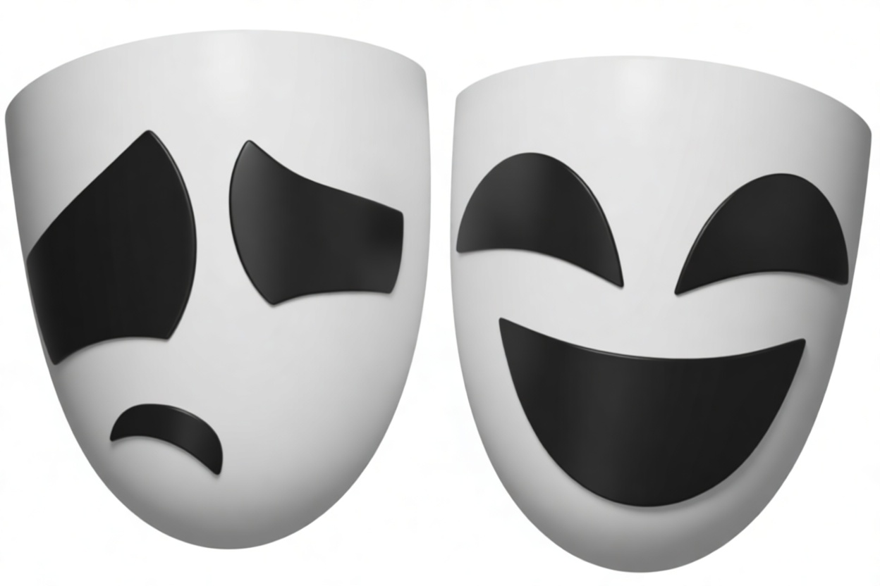 Comedy Tragedy Theater Masks free 3D printable STL