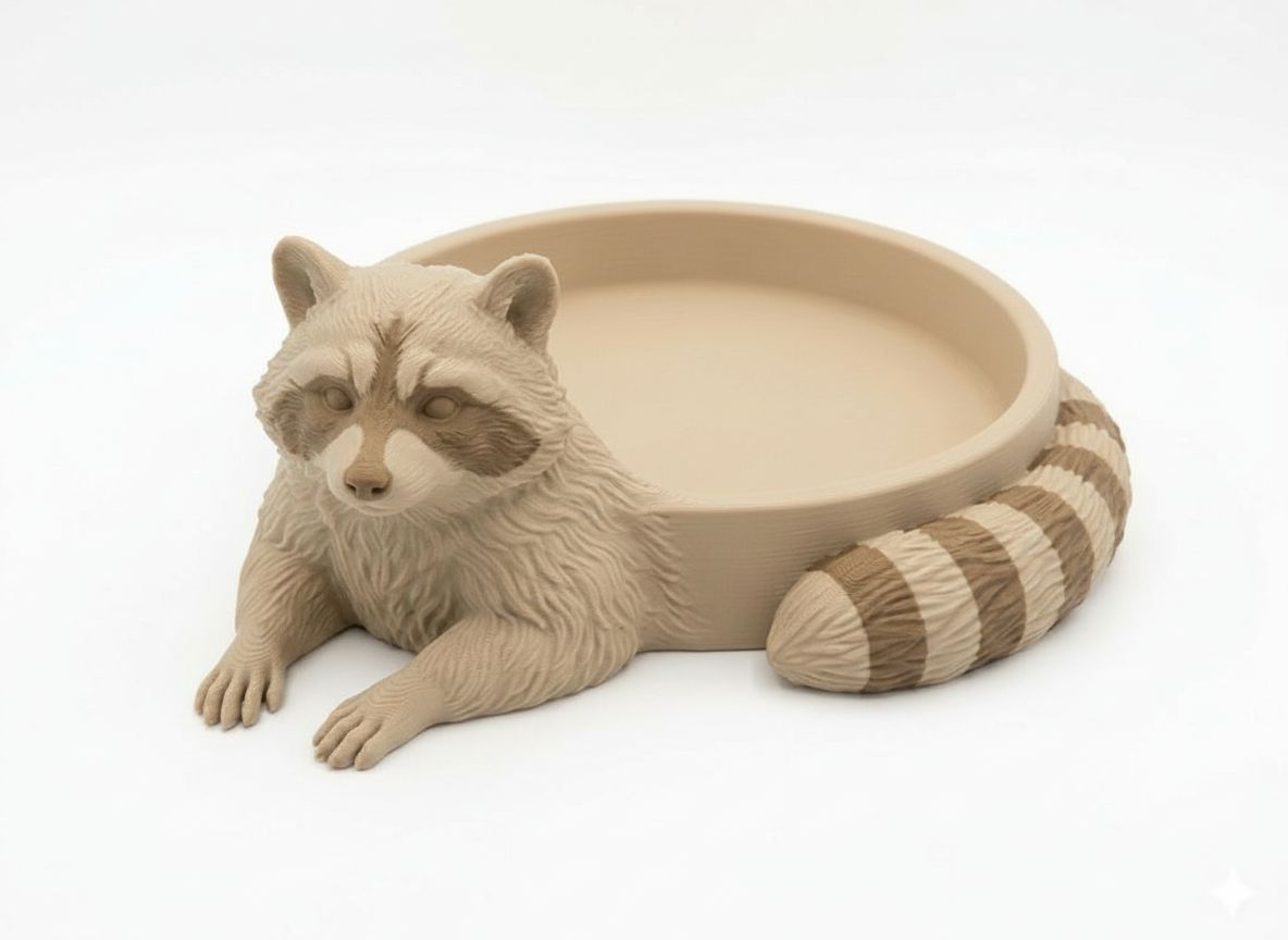 Raccoon Trinket Dish free 3D printable STL