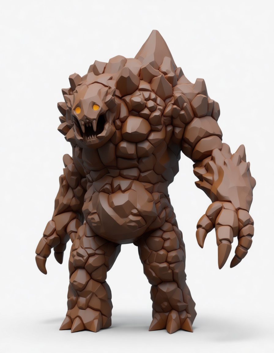 Golem Rock Creature Figurine free 3D printable STL