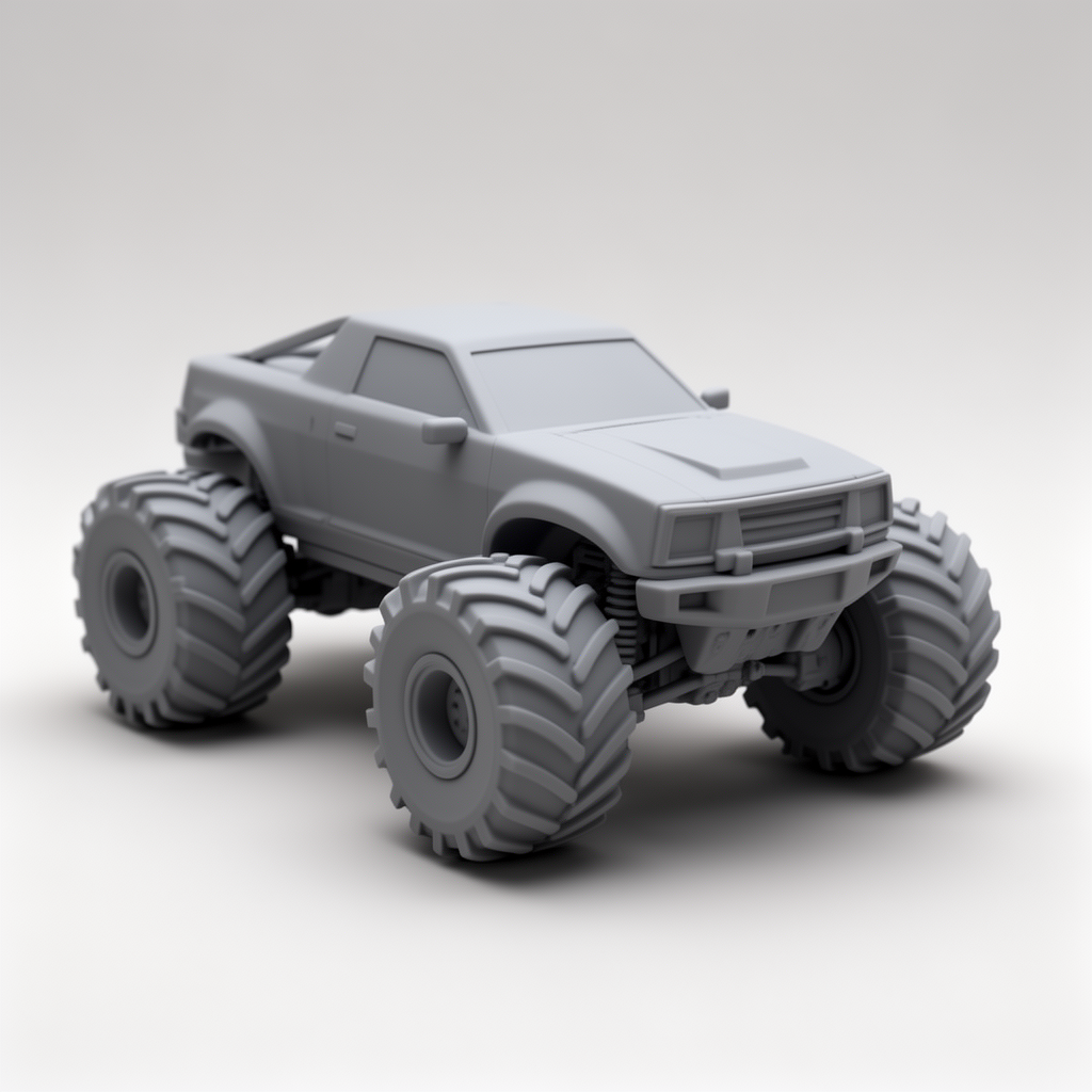 Big Tire Offroad Truck Model free 3D printable STL