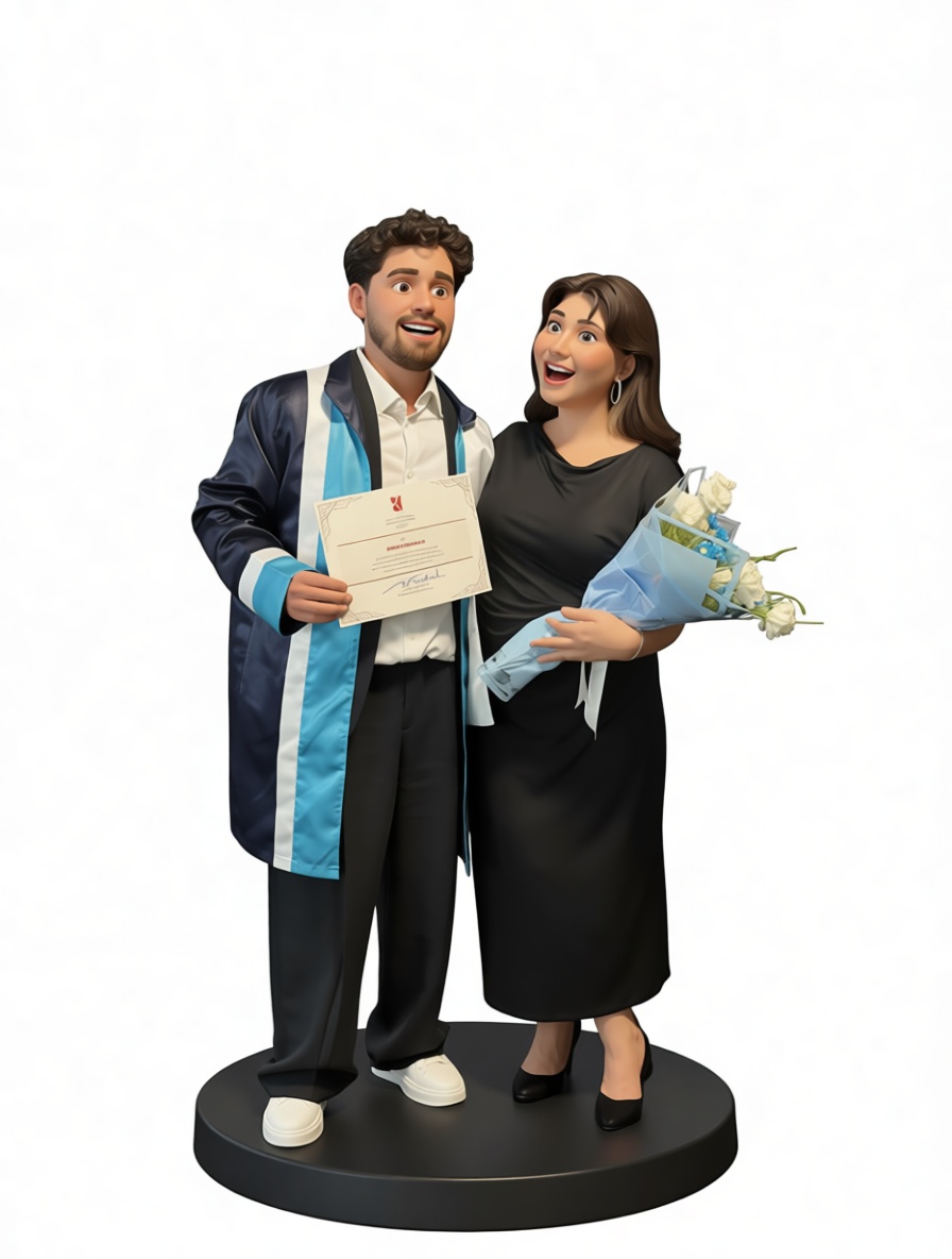 Graduation Couple Figurine free 3D printable STL
