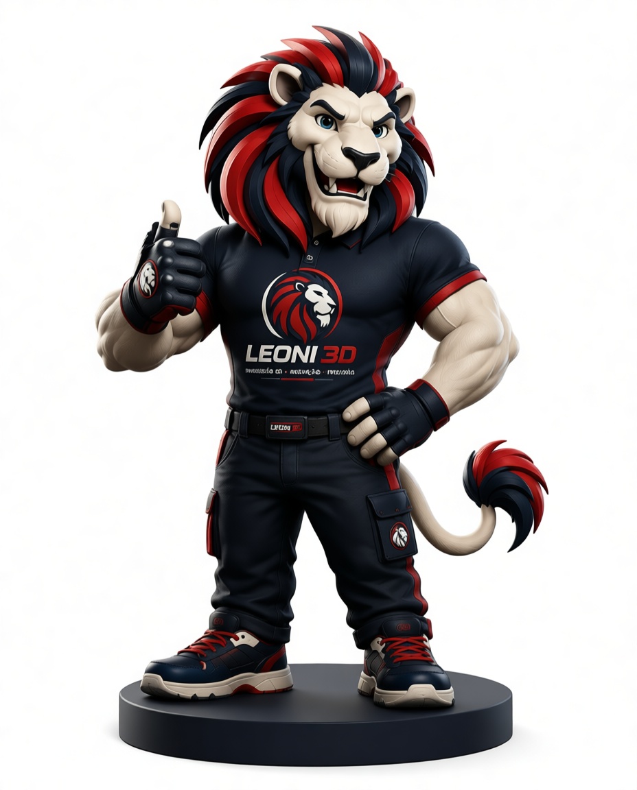 Leoni 3D Lion Mascot Figurine free 3D printable STL