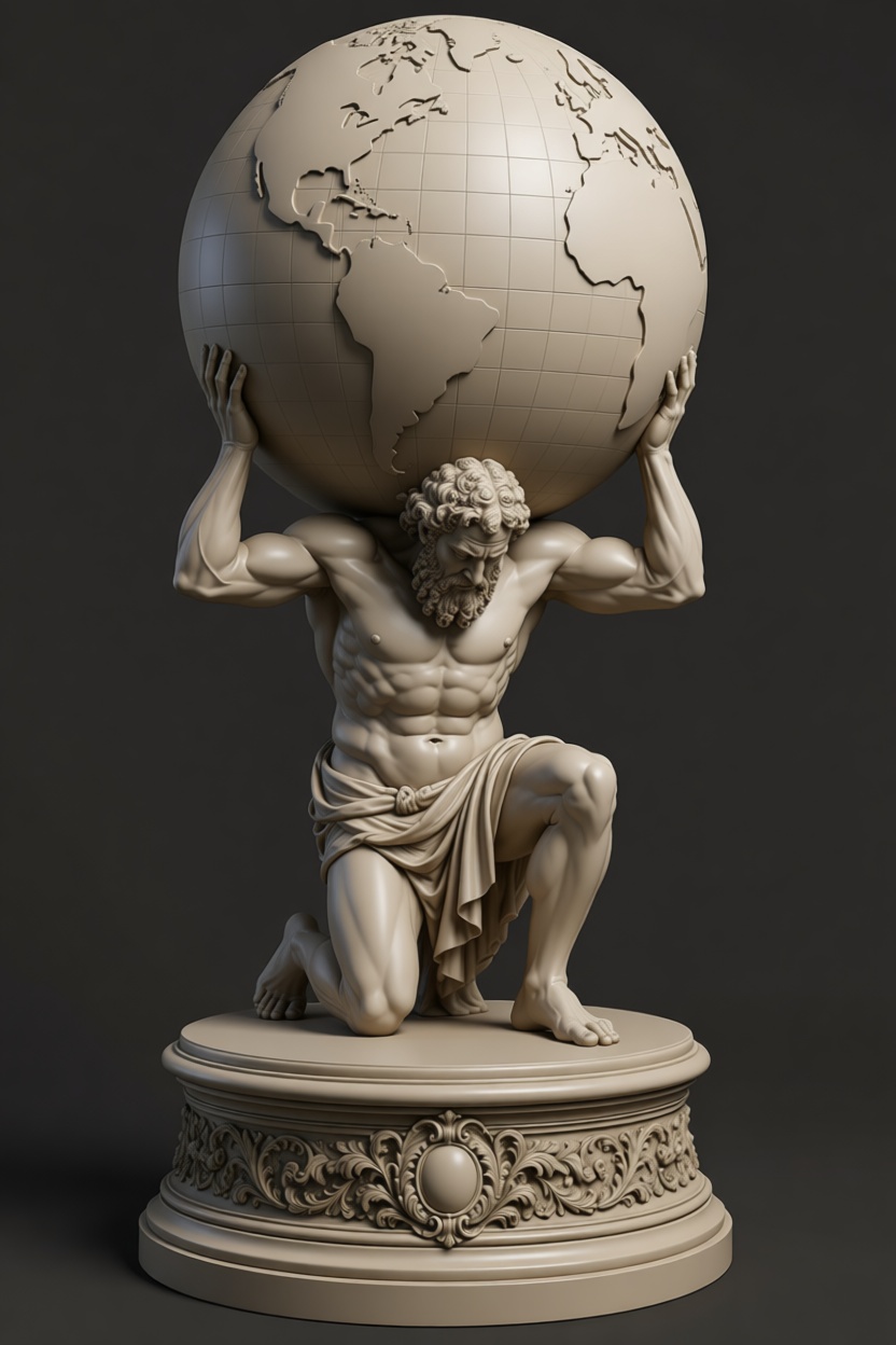 Atlas Holding Globe Statue free 3D printable STL