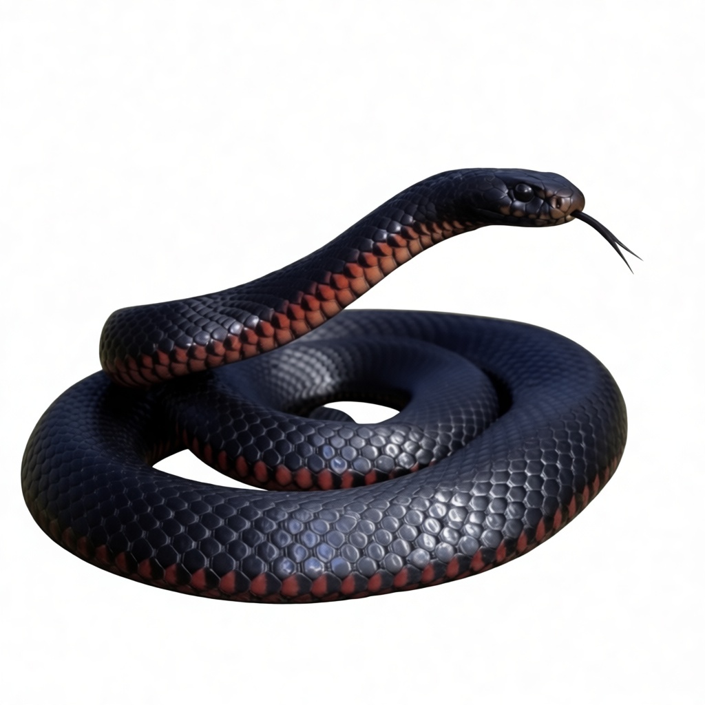 Red-Bellied Black Snake Model free 3D printable STL