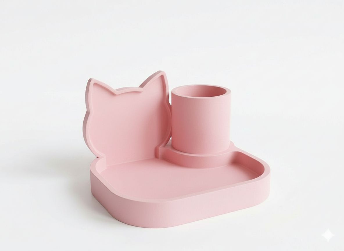 Cat Head Desk Organizer free 3D printable STL
