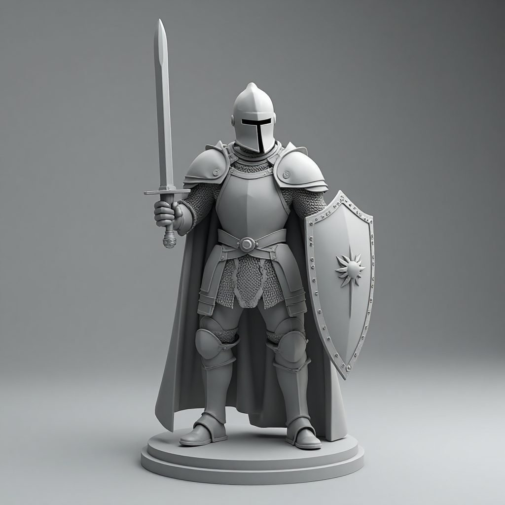 Armored Knight Figurine free 3D printable STL