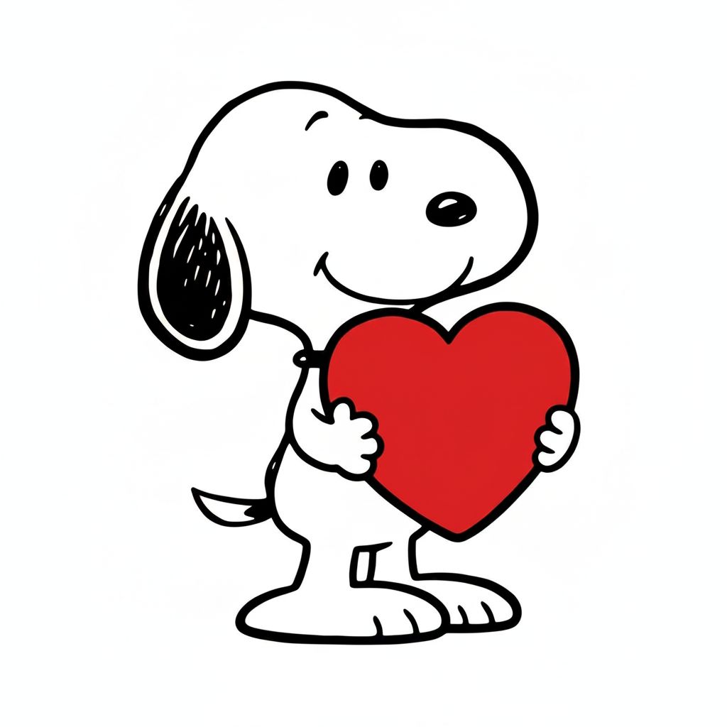 Snoopy Holding Heart Figurine free 3D printable STL
