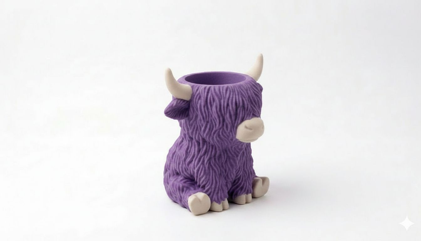 Highland Cow Planter free 3D printable STL