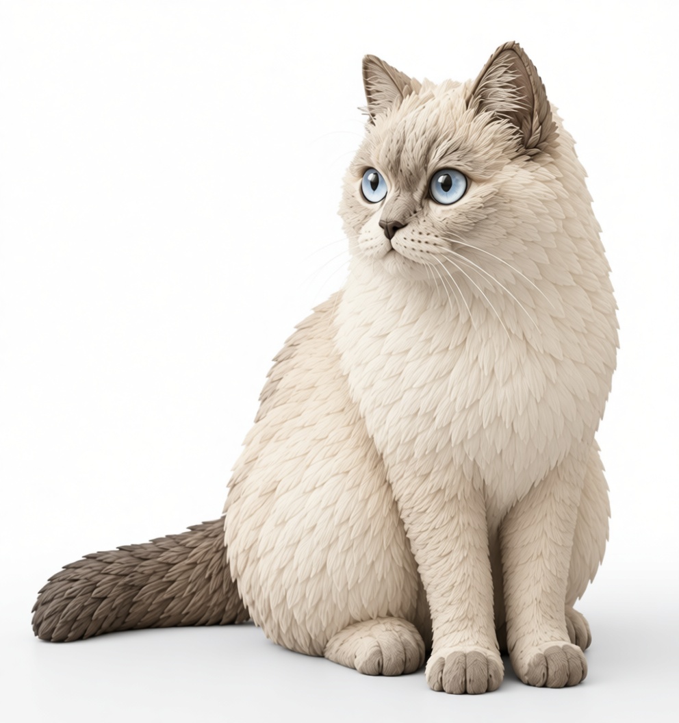 Ragdoll Cat Figurine free 3D printable STL