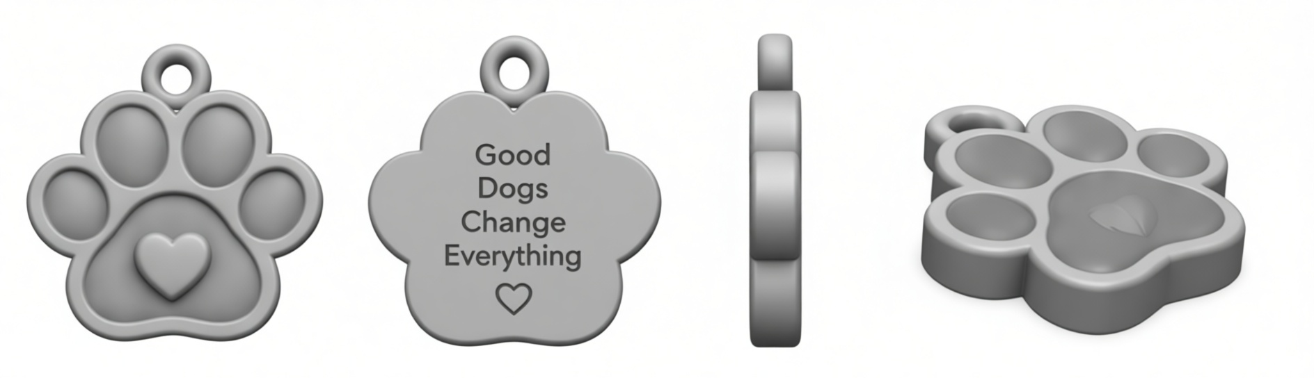 Paw Print Dog Tag free 3D printable STL