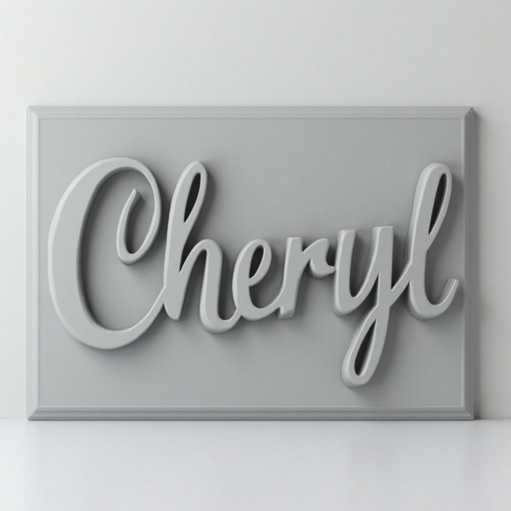 Cheryl Cursive Plaque free 3D printable STL