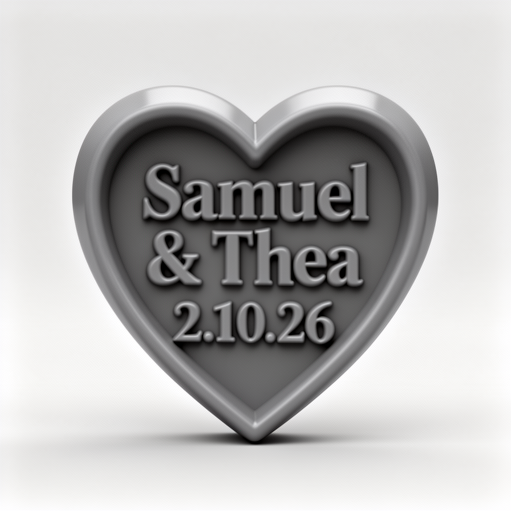 Heart Shape Plaque free 3D printable STL