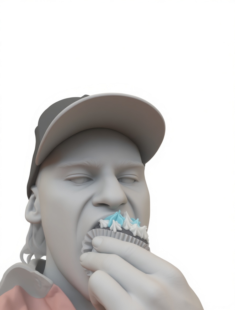 Man Eating Cupcake Figurine free 3D printable STL