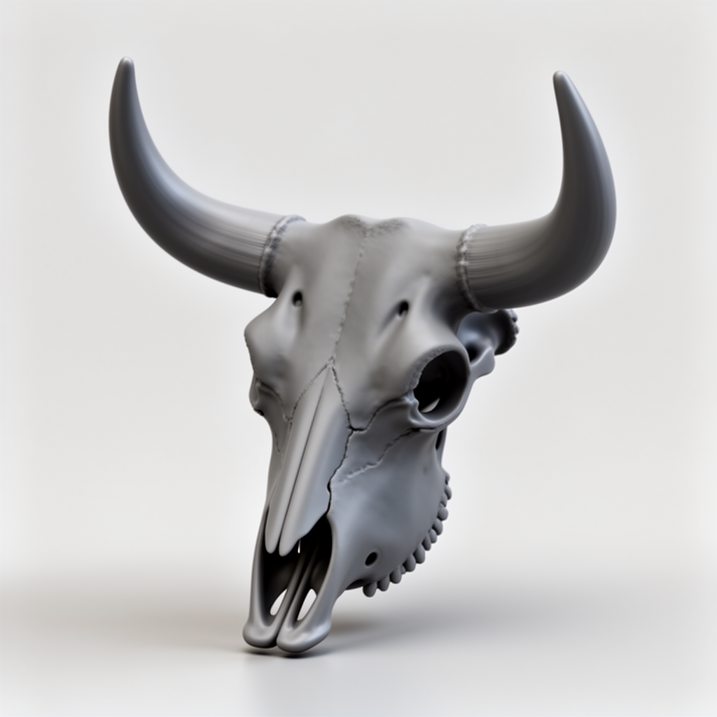 Cow Skull Figurine free 3D printable STL