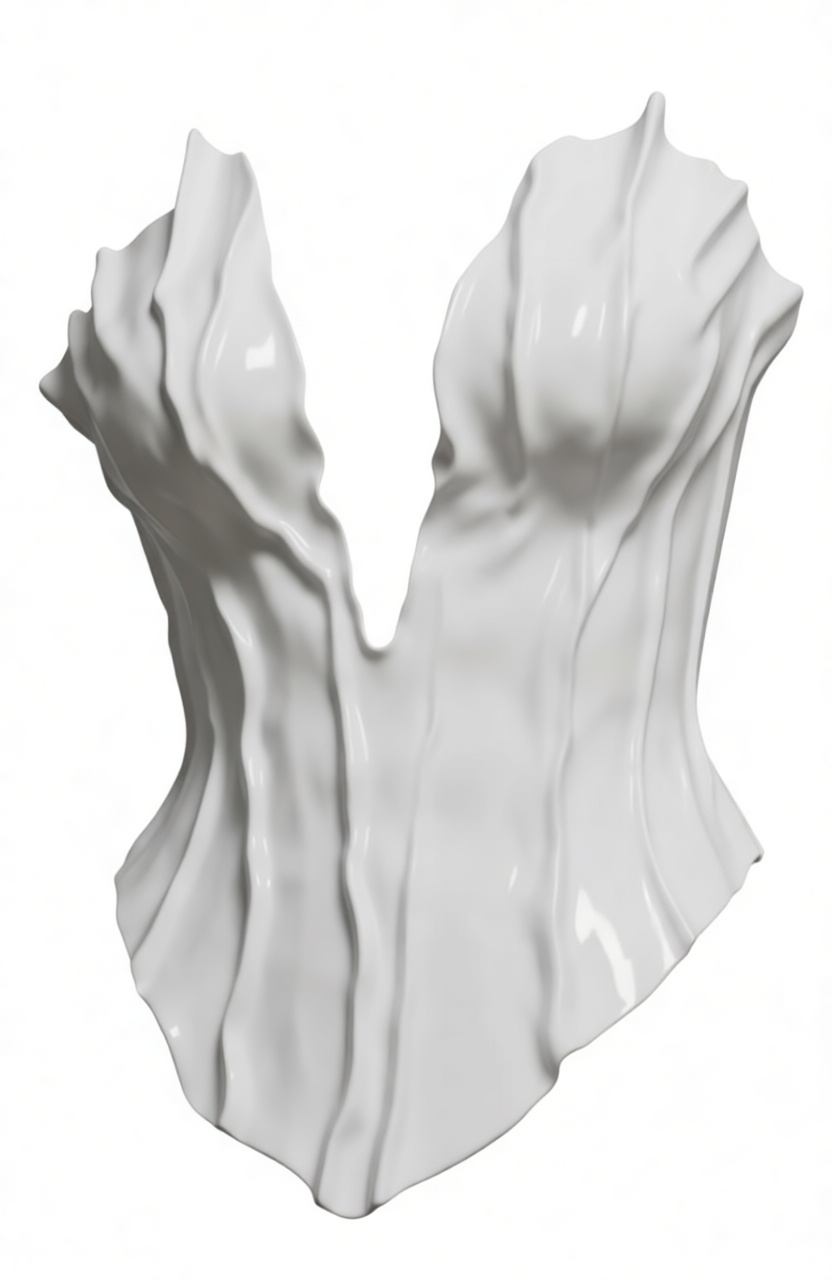 Flowing Fabric Corset Sculpture free 3D printable STL