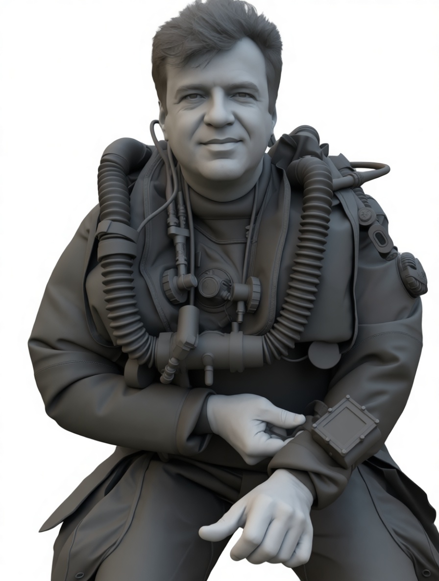 Deep Sea Diver Bust free 3D printable STL
