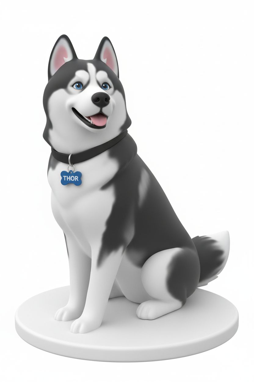 Playful Husky Figure free 3D printable STL