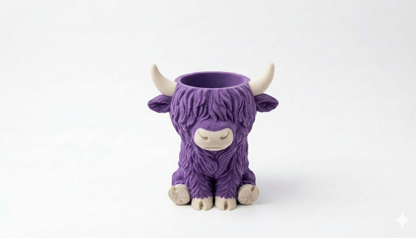 Highland Cow Planter free 3D printable STL