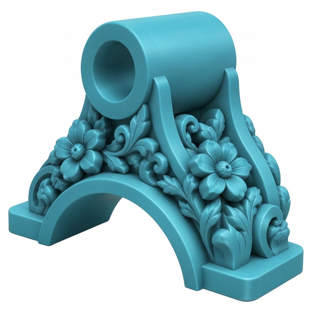 Floral Scroll Corbel free 3D printable STL