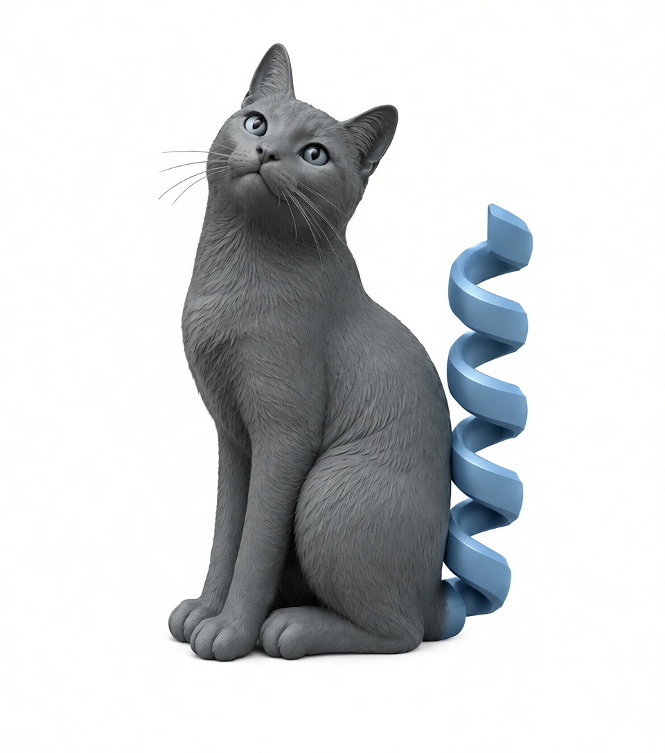 Sitting Cat Figurine free 3D printable STL