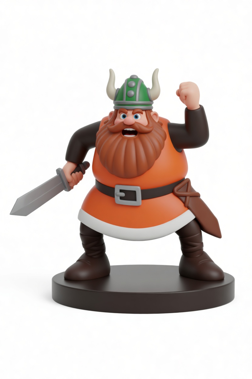 Cartoon Viking Warrior Figurine free 3D printable STL
