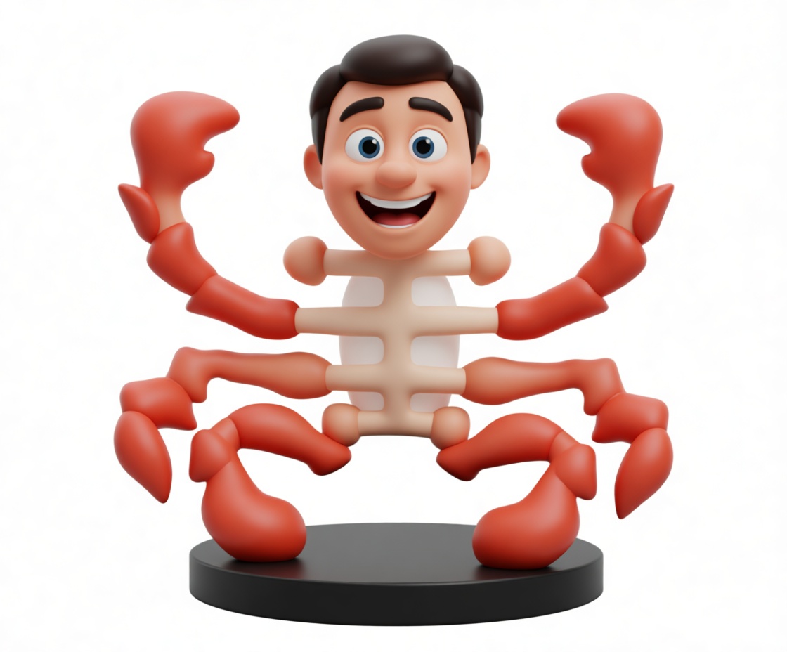 Crab Human Hybrid Figurine free 3D printable STL
