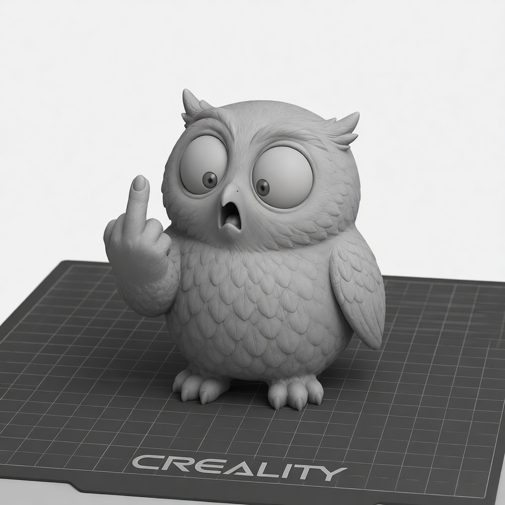Angry Owl Figurine free 3D printable STL