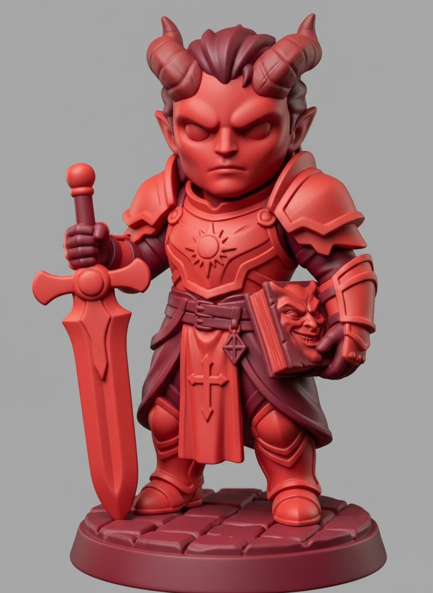 Tiefling Paladin Figurine free 3D printable STL