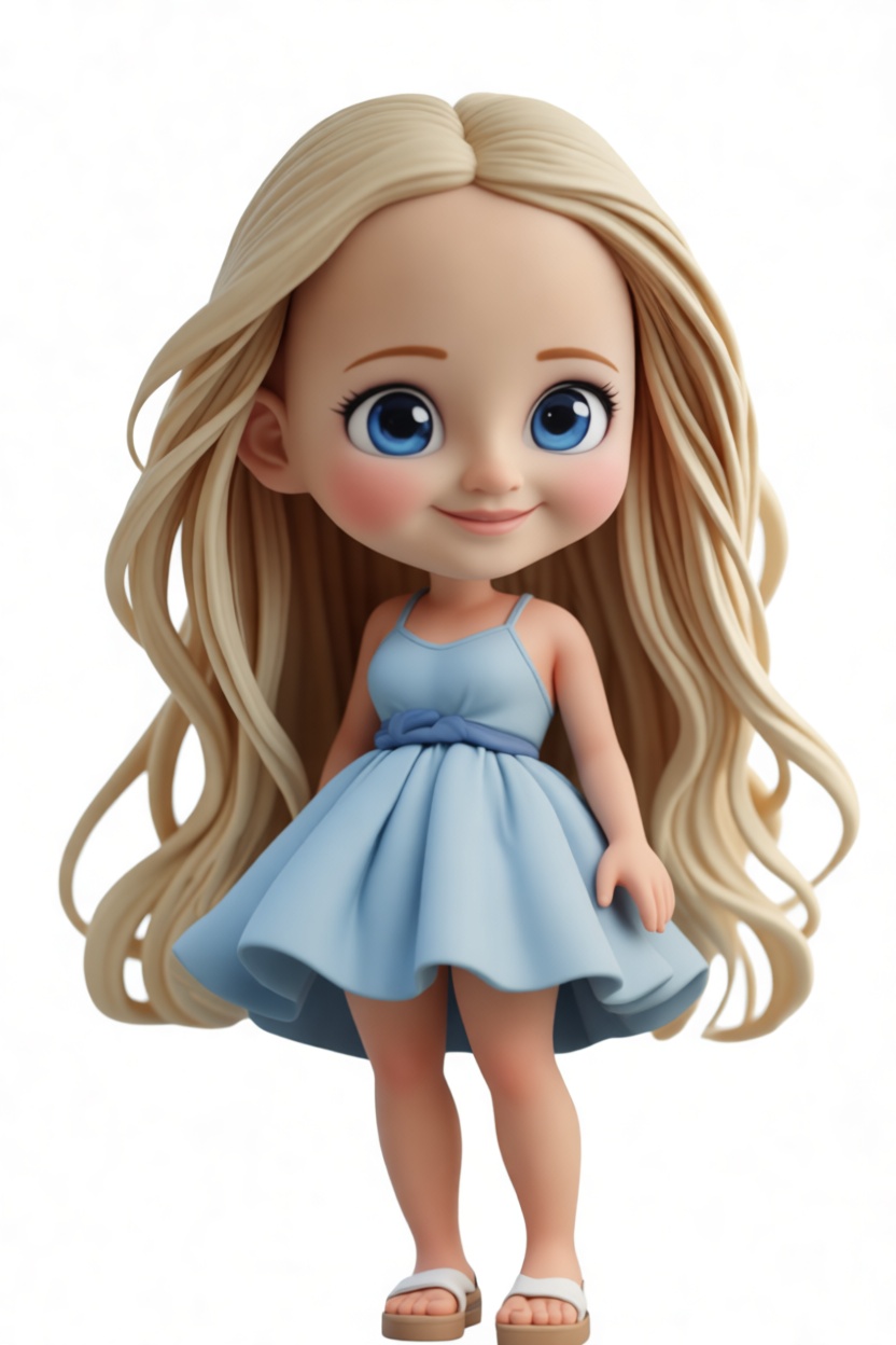 Blonde Girl Figurine free 3D printable STL