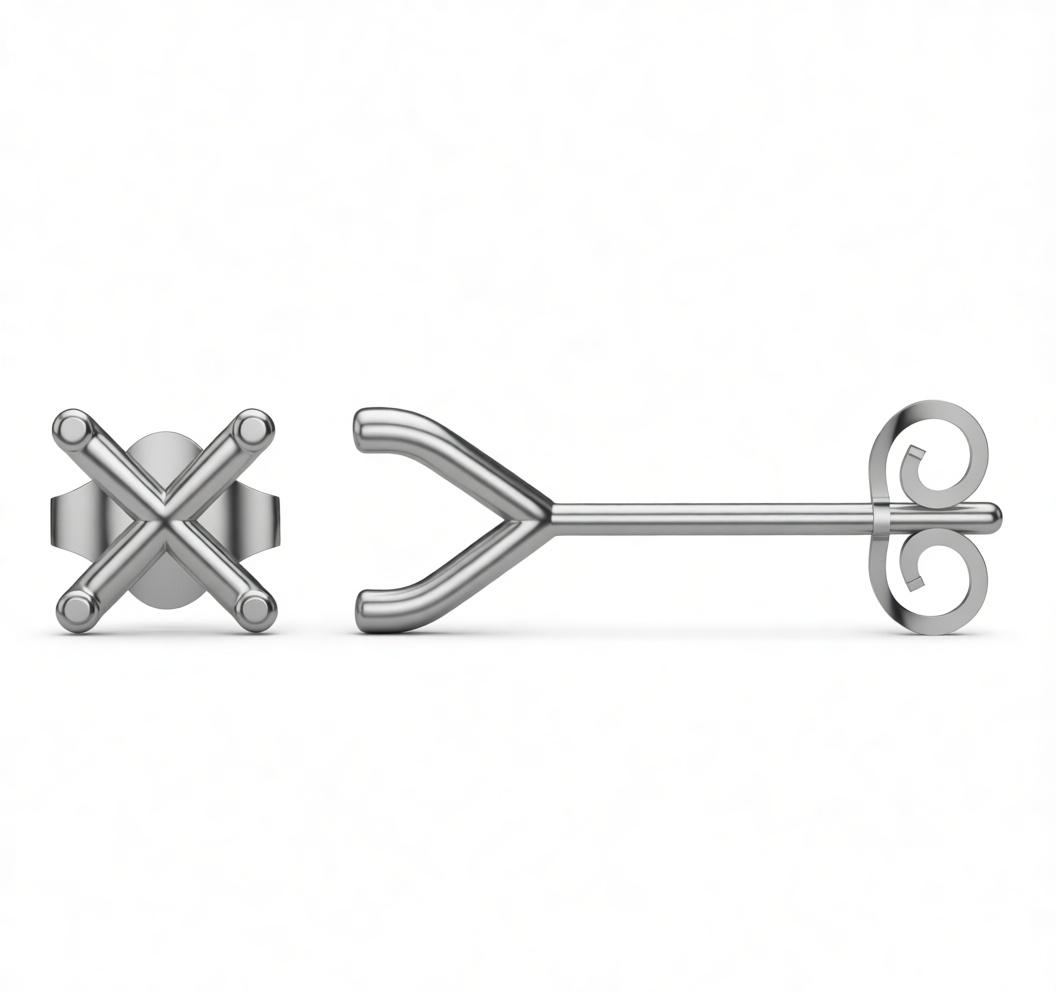 Wishbone Stud Earrings free 3D printable STL