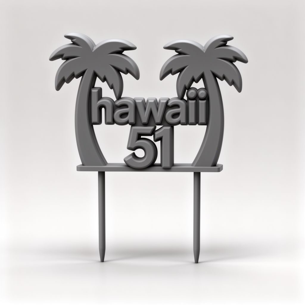 Hawaii Palm Cake Topper free 3D printable STL