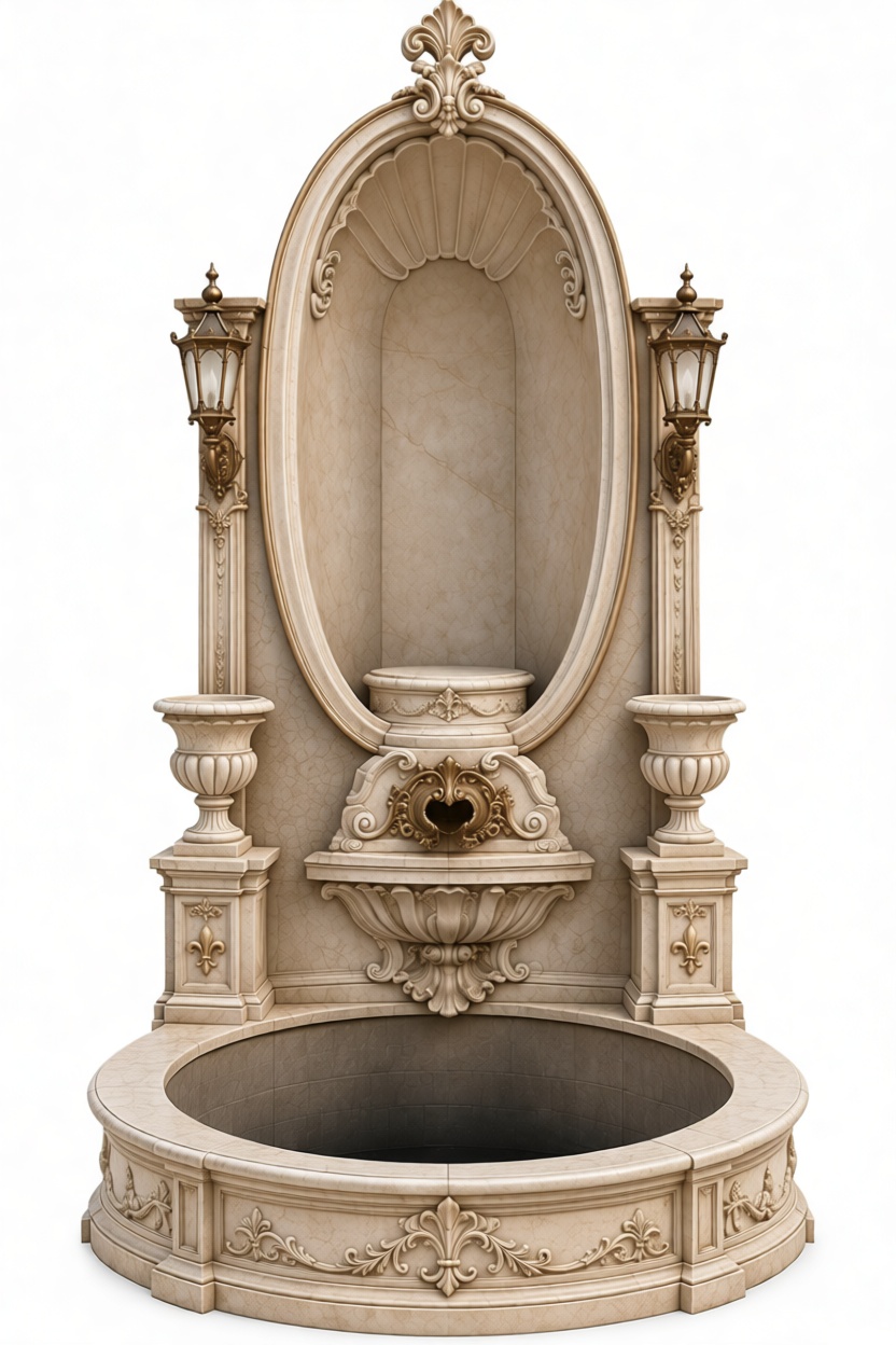 Ornate Wall Fountain free 3D printable STL