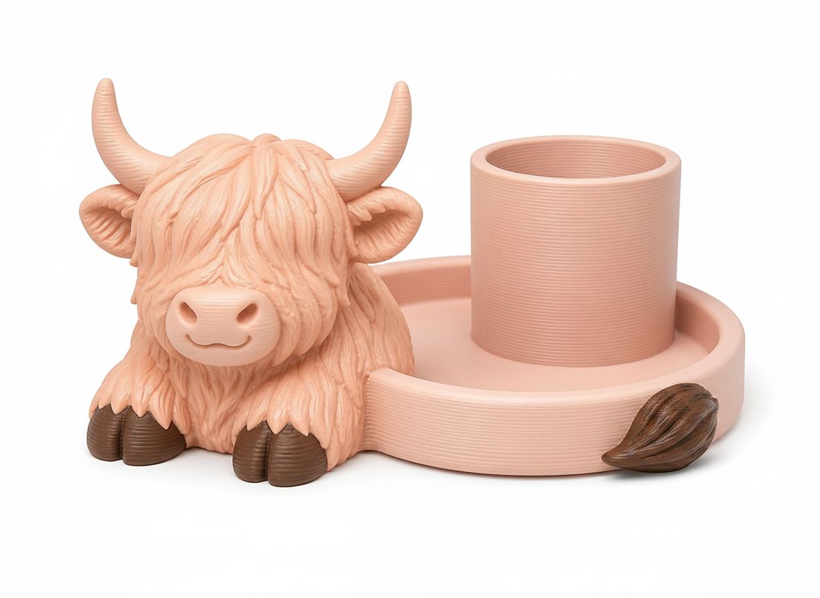 Highland Cow Pen Holder free 3D printable STL